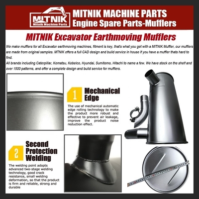 E320GC Excavator Muffler Diesel Engine Exhaust Silencer with Forging Casting Technique