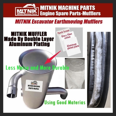 E320GC Excavator Muffler Diesel Engine Exhaust Silencer with Forging Casting Technique