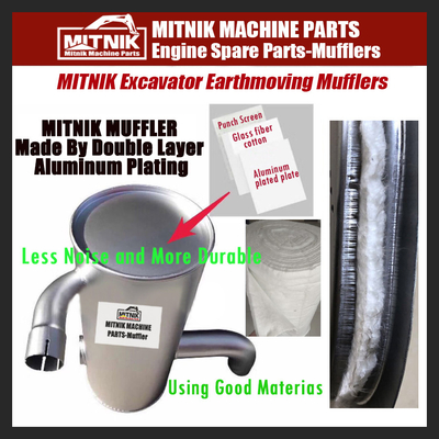 OEM SK230-1 Excavator Digger Exhaust Construction Machinery Parts Silencer Muffler